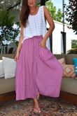 Arbi Gingham Pocket Culotte Pant Magenta
